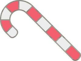 Candy Stick Icon In Red And Gray Color. vector