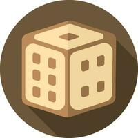 Dice Icon On Brown Background. vector