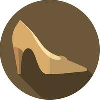 High Heels Icon On Brown Background. vector