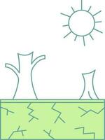 ilustración de vistoso sequía icono en plano estilo. vector