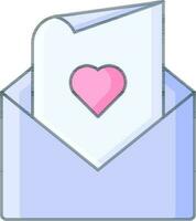 Isolated Love Letter or Greeting Icon in Blue And Pink Color. vector