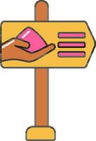 Holi Board Colorful Icon In Flat Style. vector