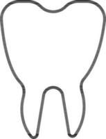 Isolated Tooth Flat Icon In Linear Style. vector