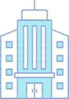 Modern Building Icon In Blue And White Color. vector