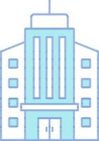 Modern Building Icon In Blue And White Color. vector