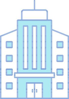 Modern Building Icon In Blue And White Color.