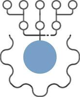 Cloud Computing Maintenance Icon In Blue And White Color. vector