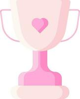 Vector Illustration of Pink Color Trophy Icon in Flat Style.