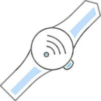 Blue and Black Wifi in Smartwatch Icon. vector