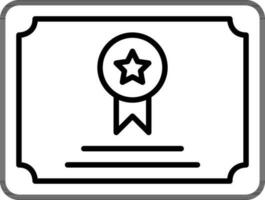 Best Certificate Icon In Line Art. vector