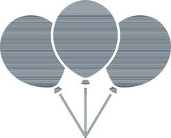 Balloons Icon In Grayish Blue And White Color. vector