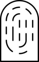 Flat Style Fingerprint Icon In Linear Style. vector