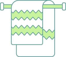 ilustración de toalla icono en verde y blanco color. vector