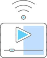 Wifi Connected With Video Play Icon in Blue and Black Color. vector