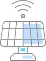 Black and Blue Solar Panel Icon in Flat Style. vector