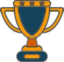 Trophy Icon Or Symbol In Blue And Orange Color. vector