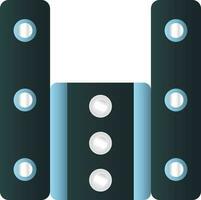 Sound System Flat Icon In Silver And Blue Color. vector