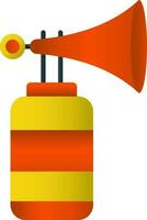 Flat Style Air Horn Orange And Yellow Icon. vector