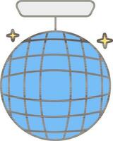 Disco Ball Icon In Gray And Blue Color. vector