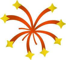 Beautiful Star Firework Icon In Orange And Golden Color. vector