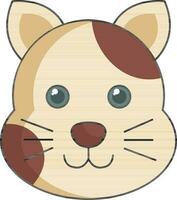 dibujos animados gato cara icono en melocotón y marrón color. vector