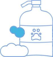 Animal Soap Bottle Icon in Blue Line Art. vector