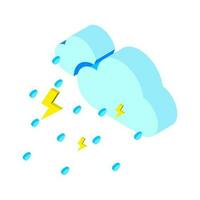 3D illustration of thunderstorm icon. vector