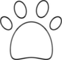 Paw Symbol or Icon In Black Outline. vector