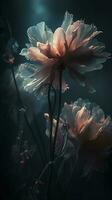 abstract ethereal flowers , generat ai photo
