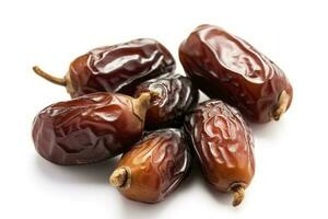 Dates fruit isolated on a white background, generate ai photo
