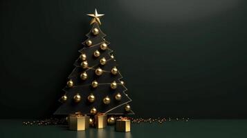 Minimalist Christmas background with Christmas Tree. Illustration photo