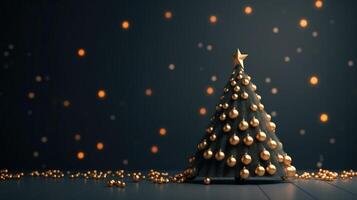 Minimalist Christmas background with Christmas Tree. Illustration photo