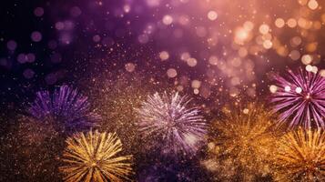 New Year Fireworks Background. Illustration photo