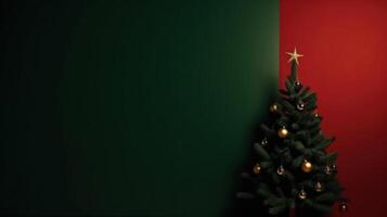 Minimalist Christmas background with Christmas Tree. Illustration photo