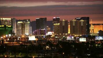 novembre 9, 2017. panoramico tramonto nel città di las Las Vegas, Nevada, unito stati di America. video