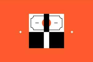 cash stack illustration in flat style design. Vector illustration