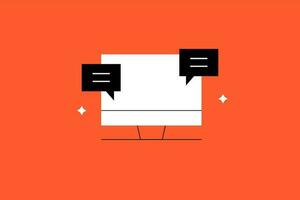 dekstop texting illustration in flat style design. Vector illustration