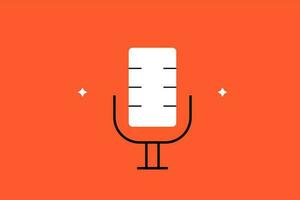 vintage radio microphone illustration in flat style design. Vector illustration