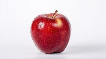 Red apple isolated on white background. Fresh raw organic fruit, generate ai photo