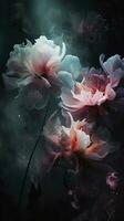 abstract ethereal flowers , generat ai photo