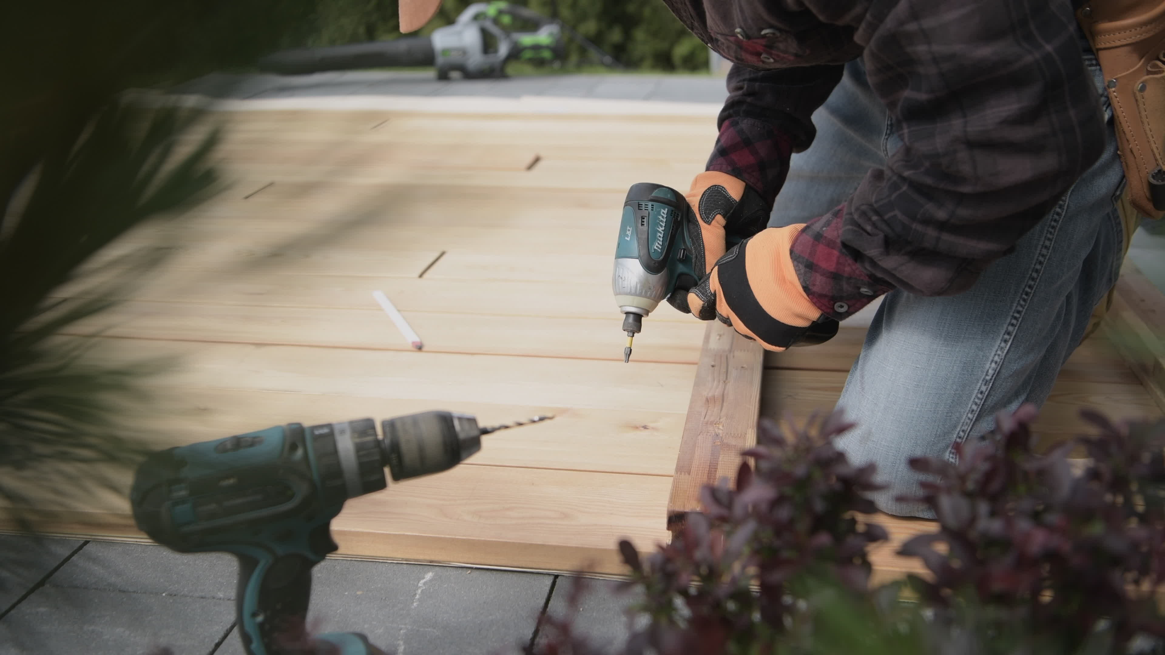 Handyman Attaching Screws To Wooden Planks. 24473425 Stock Video at