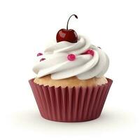 Cupcake isolated on white background, generate ai photo