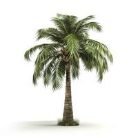 Coco árbol aislado en el blanco fondo, generar ai foto