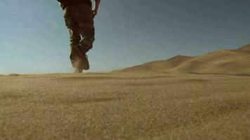 Hiker on a Sandy Trail in the Colorado Great Sand Dunes National Park video