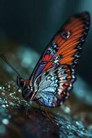 Butterfly with reflection, generate ai photo