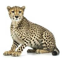 leopardo aislado en blanco fondo, generar ai foto