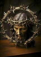 the crown of thorns of jesus christ . Ai generativ. photo