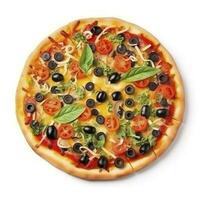 Pepperoni pizza isolated on white background, generate ai photo