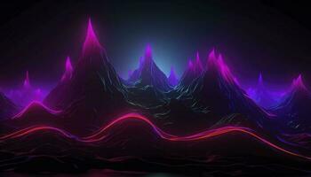 abstract wave background with blue, pink and black lines, in the style of light purple and red, uhd image, sparse backgrounds, smokey background, generate ai photo