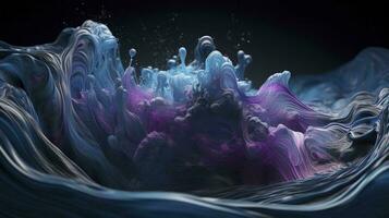 blue and purple swirling wave backgrounds free wallpaper, in the style of hyper realistic oil, unreal engine , alberto seveso, uhd image, subtle ink wash, use of screen tones, generate ai photo